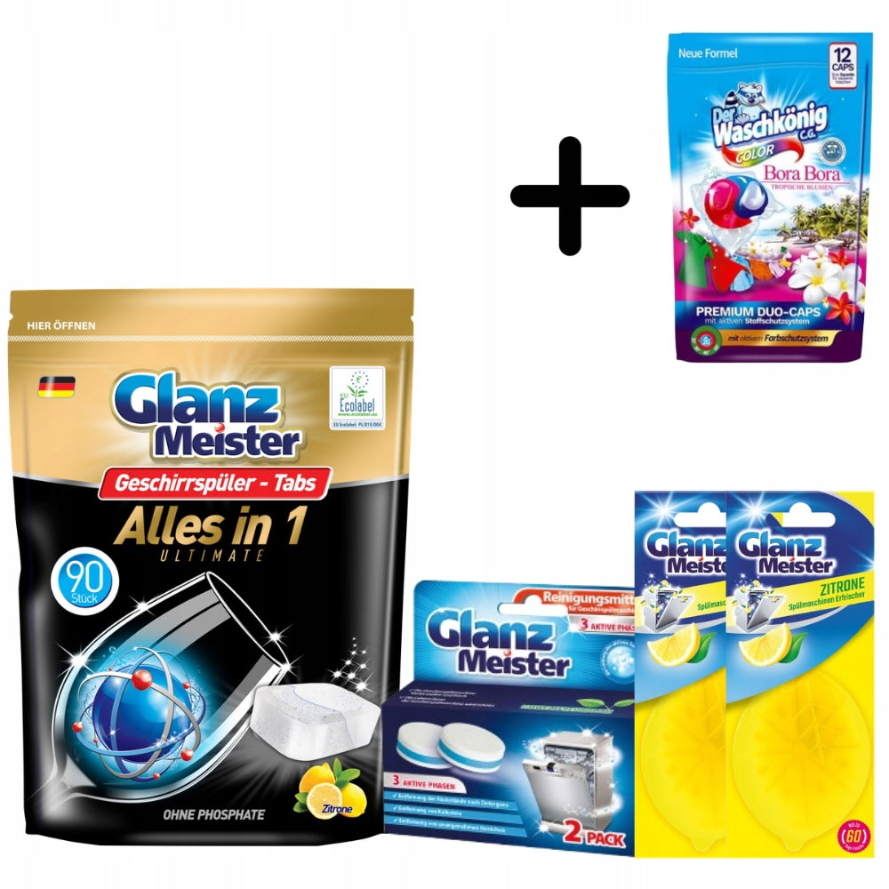 GlanzMeister Dishwasher Tablets, Cleaning Tablets, Freshener