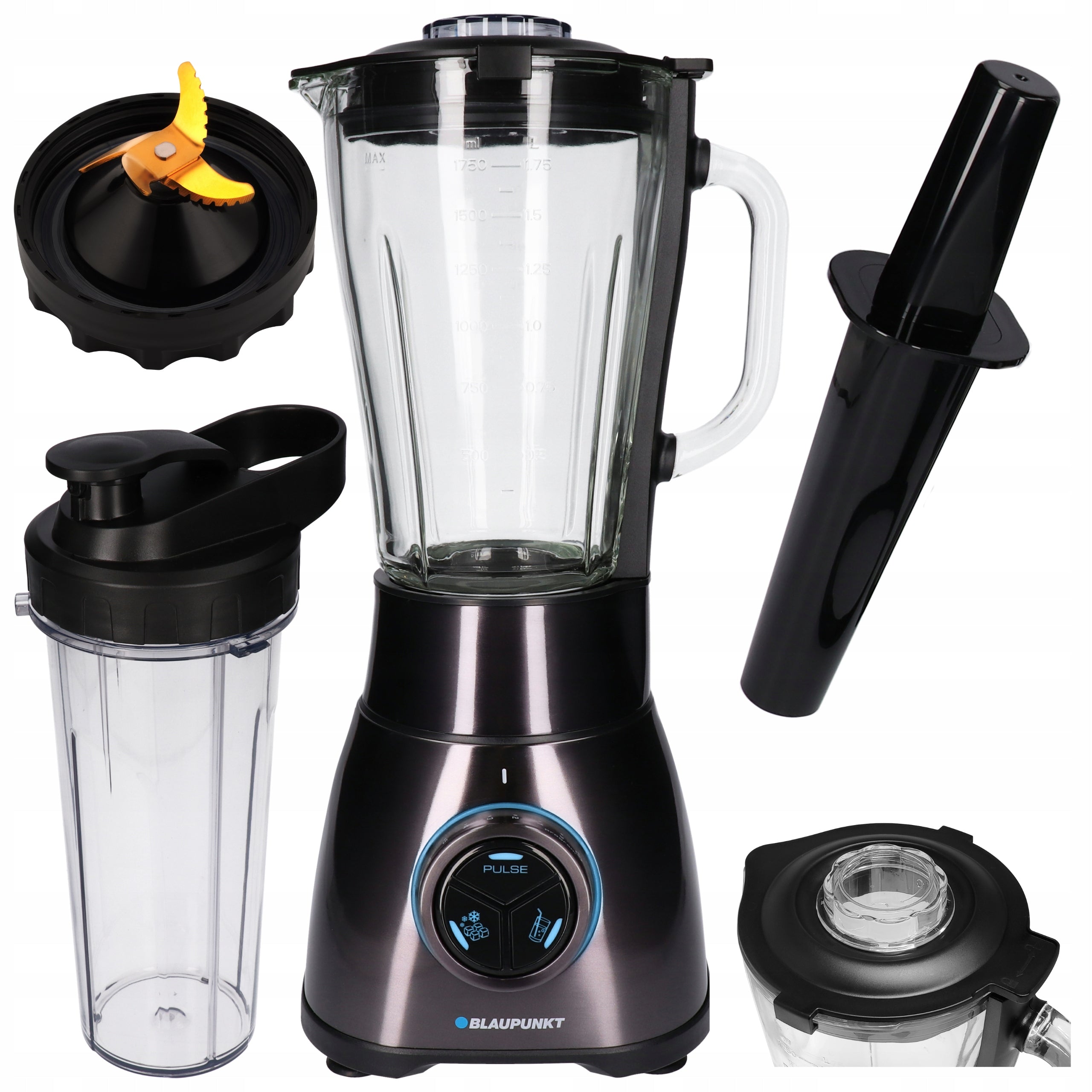 Glass Chalice Blender 1,75L Water Bottle Mixer Blaupunkt 1500 W TBG801