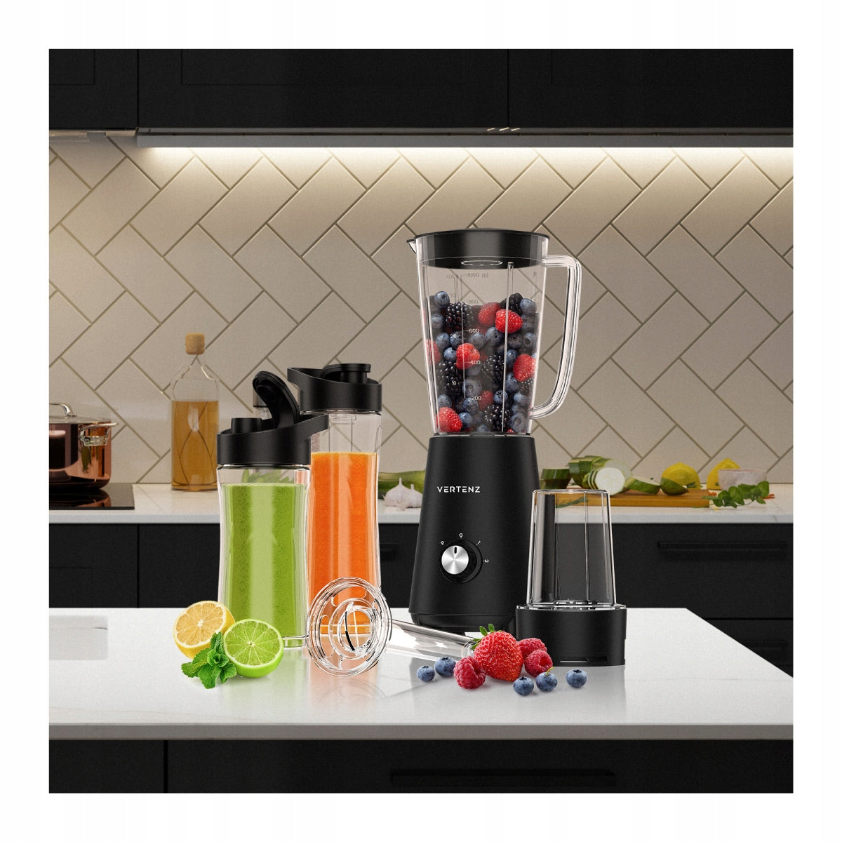 Glass Chalice Blender Strong Two Bottles MIXER VERTENZ 4in1 FOR SMOOTHIE EAN (GTIN) 5903796012699