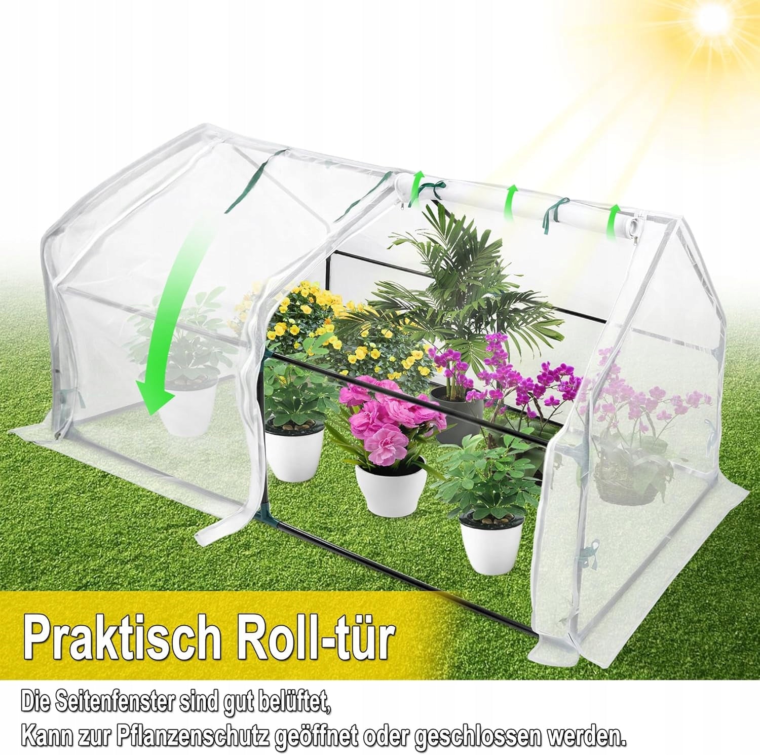 Glass Fiber Tomato Greenhouse 180x90x90cm White Manufacturer no brand