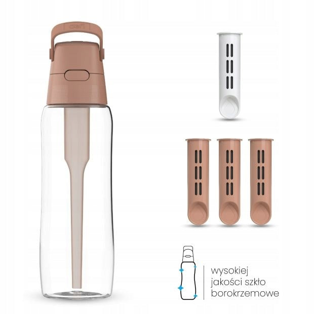 Glass Filter Bottle Dafi GLASS 0,6 Mocha Mousse 4x Filter