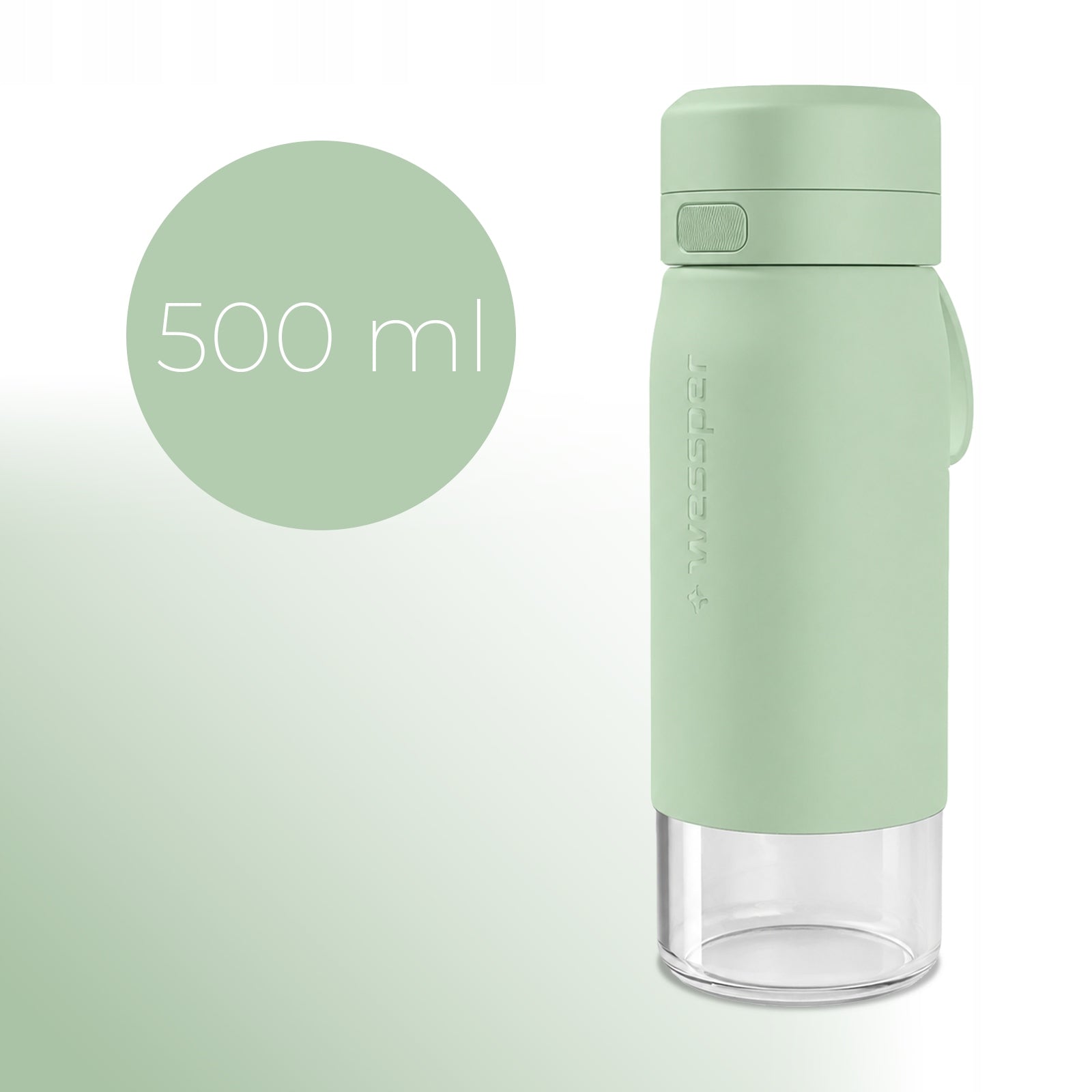 Glass Filter Bottle Wessper B2 Glass 0,5L Mint With Premium Filter Manufacturer code WES270-500-MT