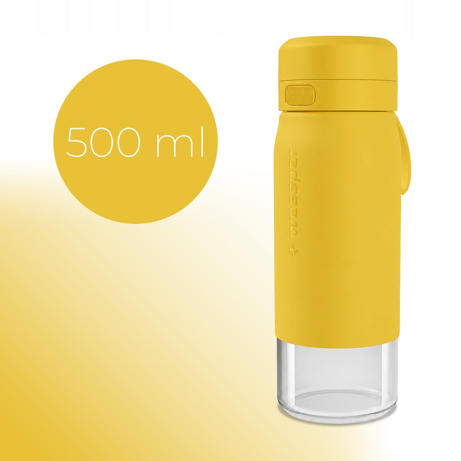 Glass Filter Bottle Wessper B2 Glass 0,5L Yellow with filter set Manufacturer code WES270-500-YL