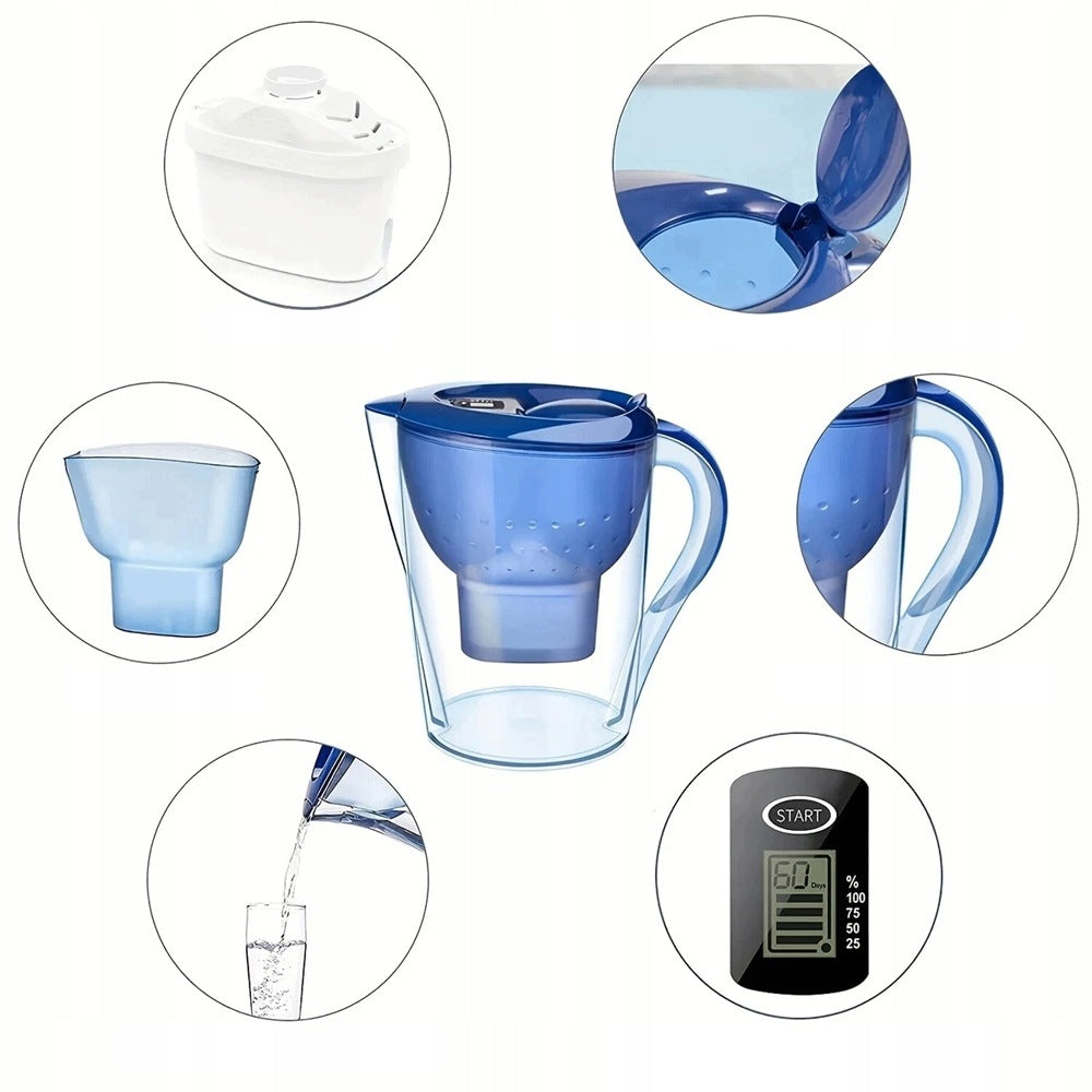 Glass Filter Jug 3,5 L Blue + 2 Cartridges Set BEDEE Model other