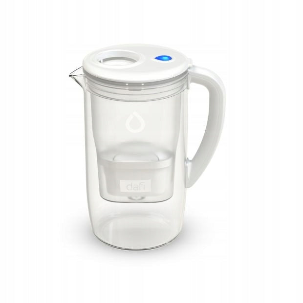 Glass Filter Jug Dafi PRISMA LED White 6x Unimax Cartridge Manufacturer code E.FO.DAFI.SZKL.PRISMA.UM.LED.BIA.P-6
