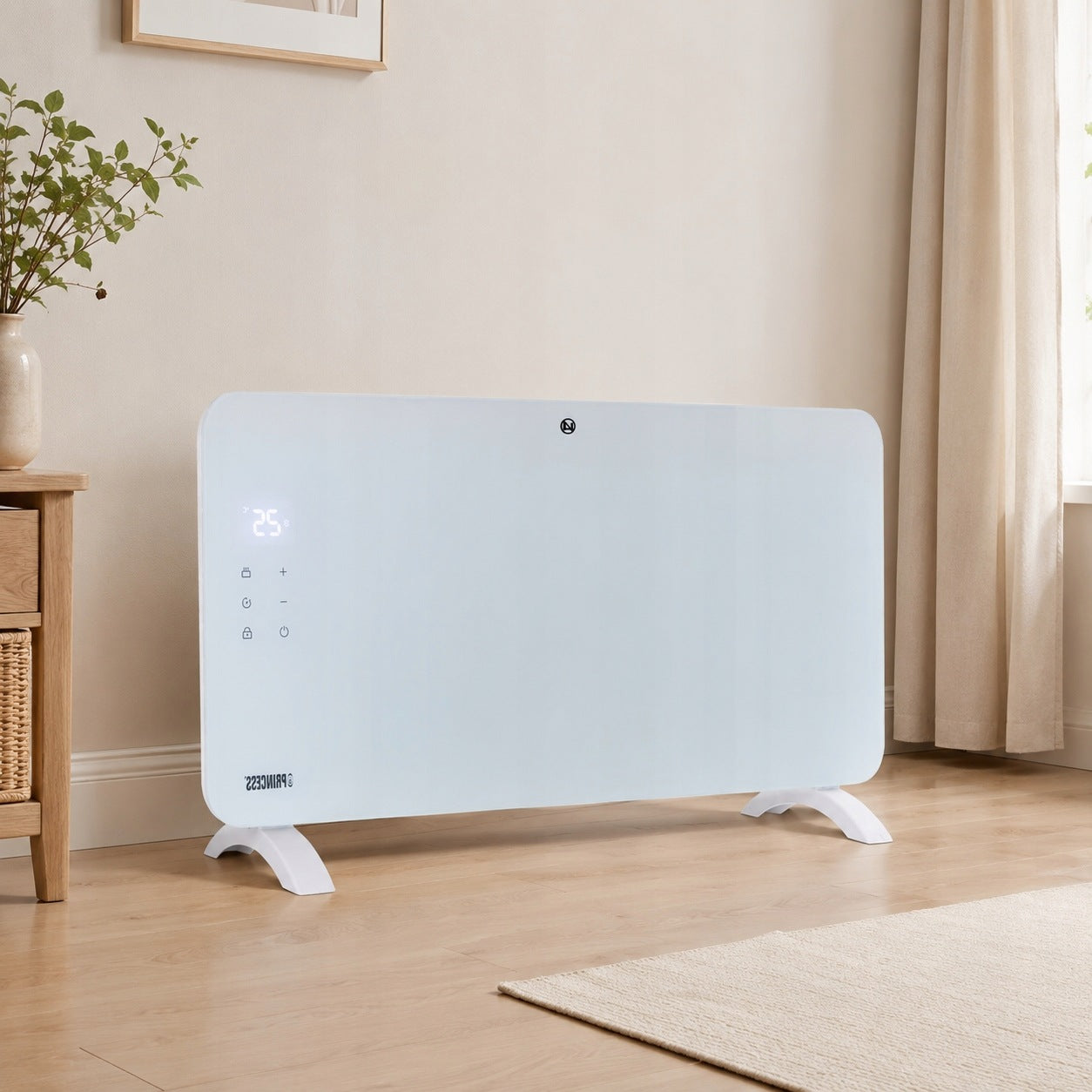 Glass Heater Control by WI-FI 2000W Princess White 15 C to 35 C Brand Princess