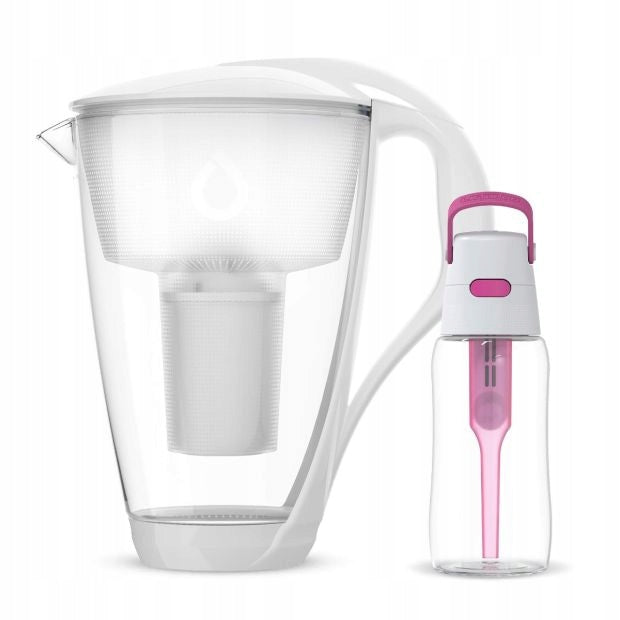 Glass Jug Dafi CRYSTAL White Classic with Pink Bottle Solid 0,5