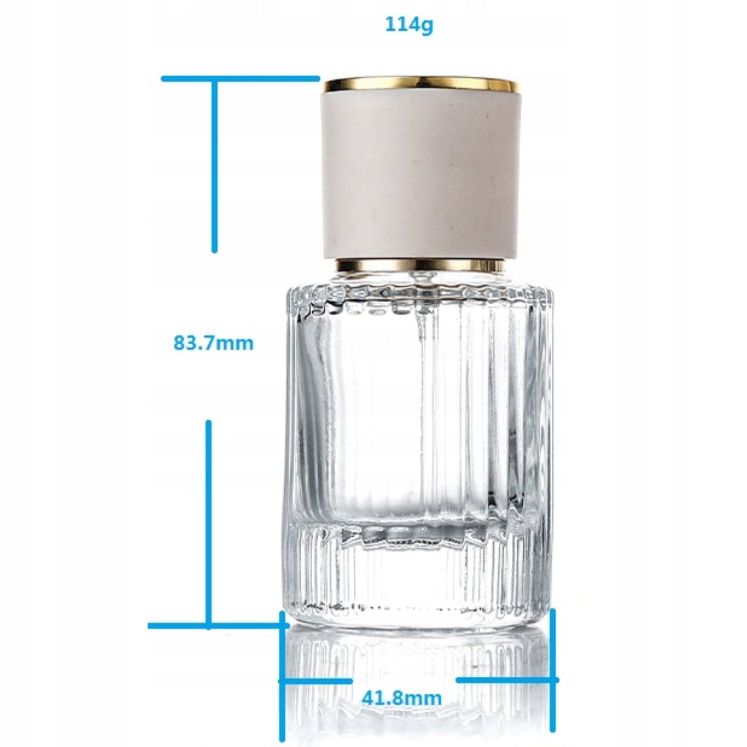 Glass Perfume Bottle Flacon with Atomizer Crystal Ares Ecru 30ml Brand Senzi Cosmetics