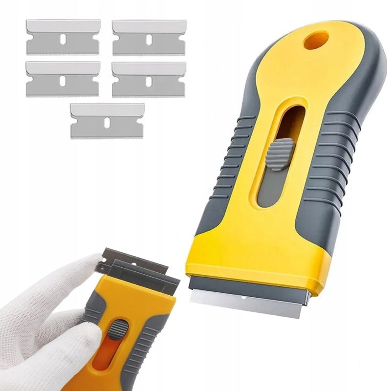 Glass Scraper Kitchen Plate Glass Scraper + 5x Replaceable Blade