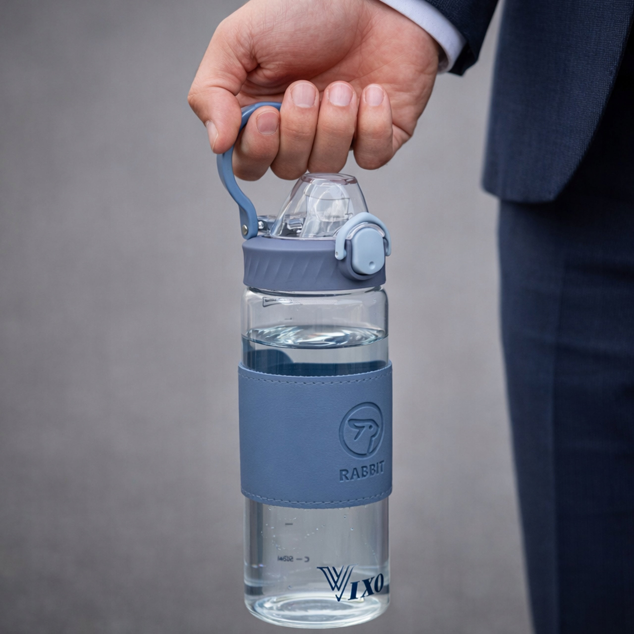 Glass bottle 580ml VIXO eco water bottle with glass strainer holder scoop Packaging status original
