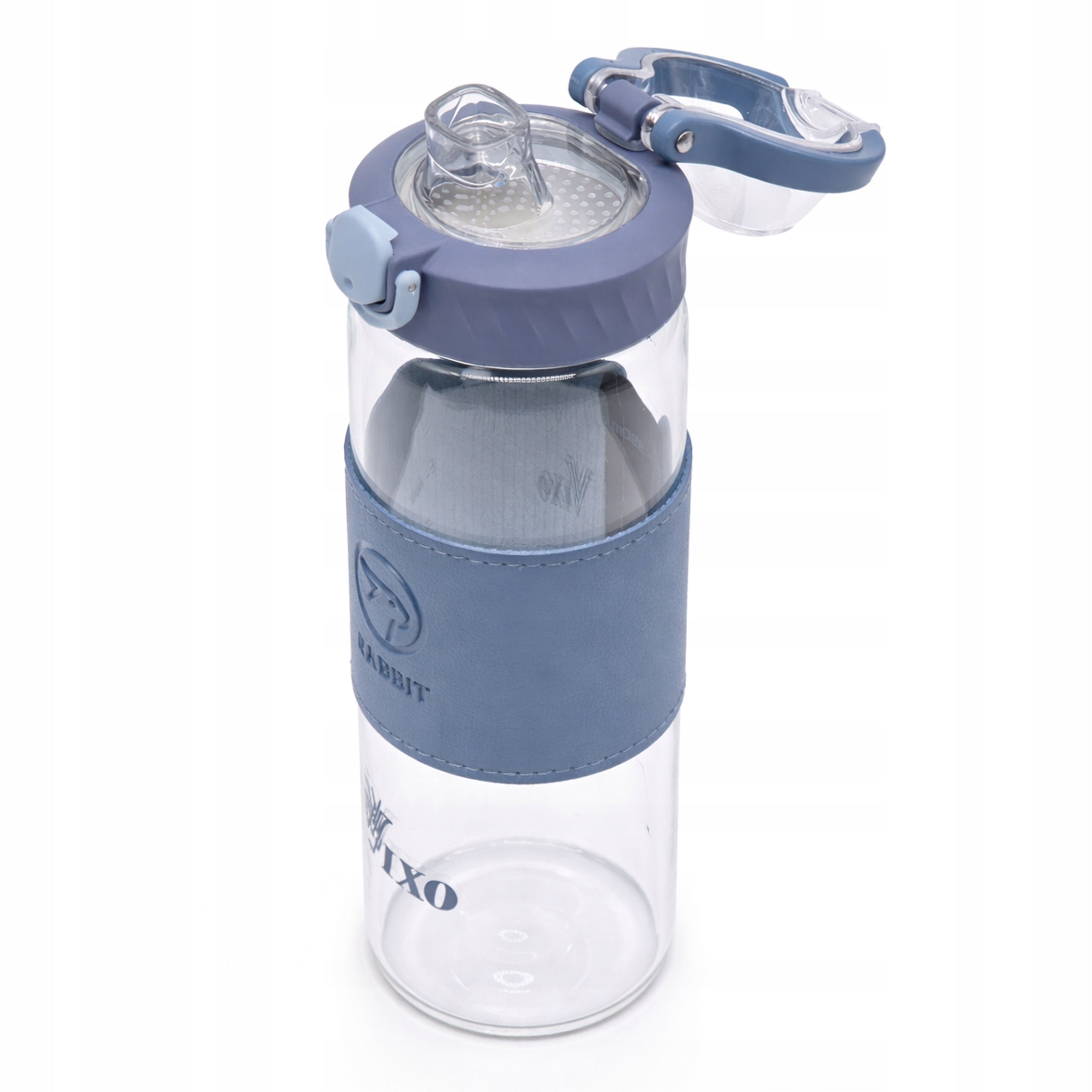 Glass bottle 580ml VIXO eco water bottle with glass strainer holder scoop Volume 580 ml
