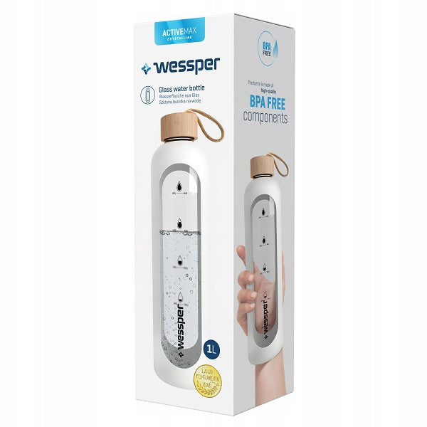 Glass bottle Wessper WES260-WH 1L removable white silicone cover Manufacturer code WES260-WH