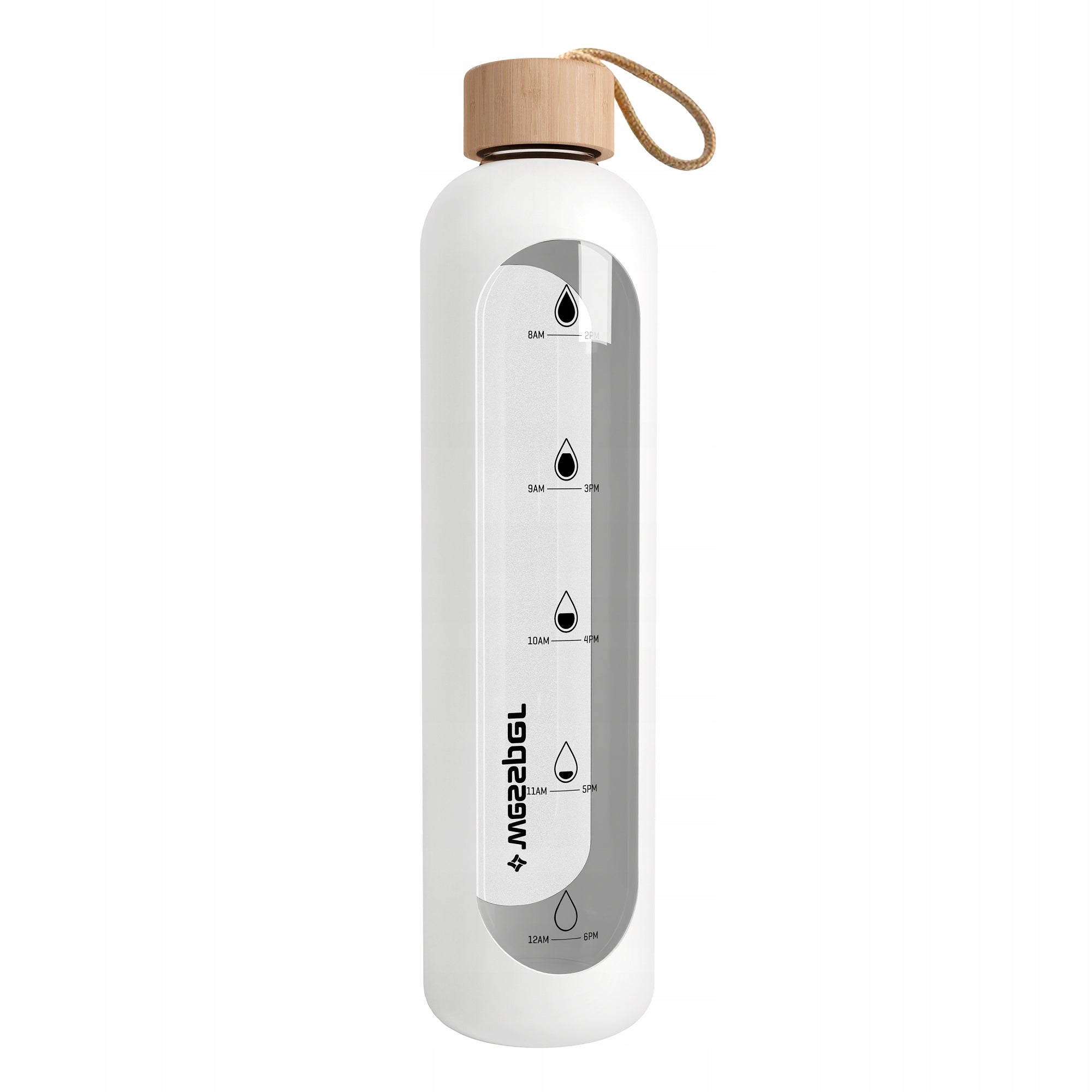 Glass bottle Wessper WES260-WH 1L removable white silicone cover Model B1 Borosilicate