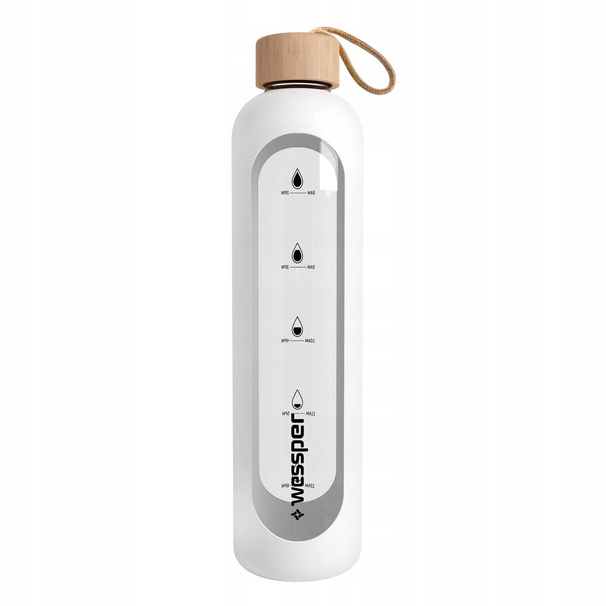 Glass bottle Wessper WES260-WH 1L removable white silicone cover Volume 1000 ml