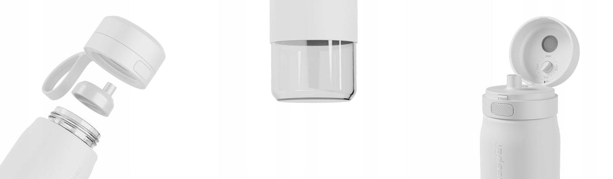 Glass bottle filtering water bottle Wessper B2 Actitex 700 ml mouthpiece Packaging status original