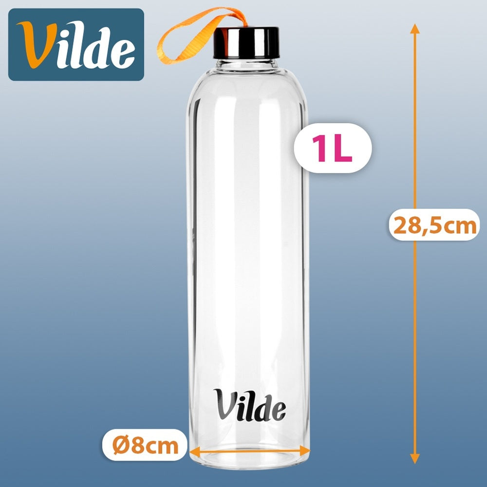 Glass bottle for drinks water juice lemonade cocktail smoothie water bottle 1L Model 5900670114821