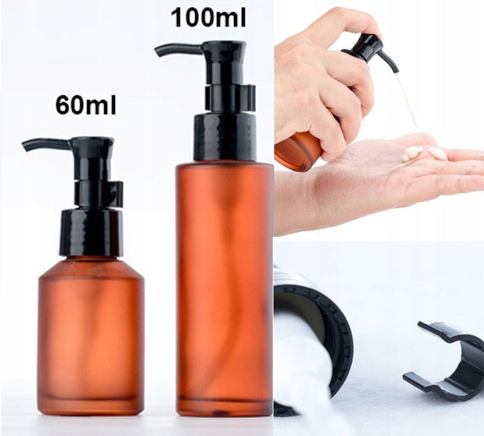 Glass bottle with extended pump 100ml