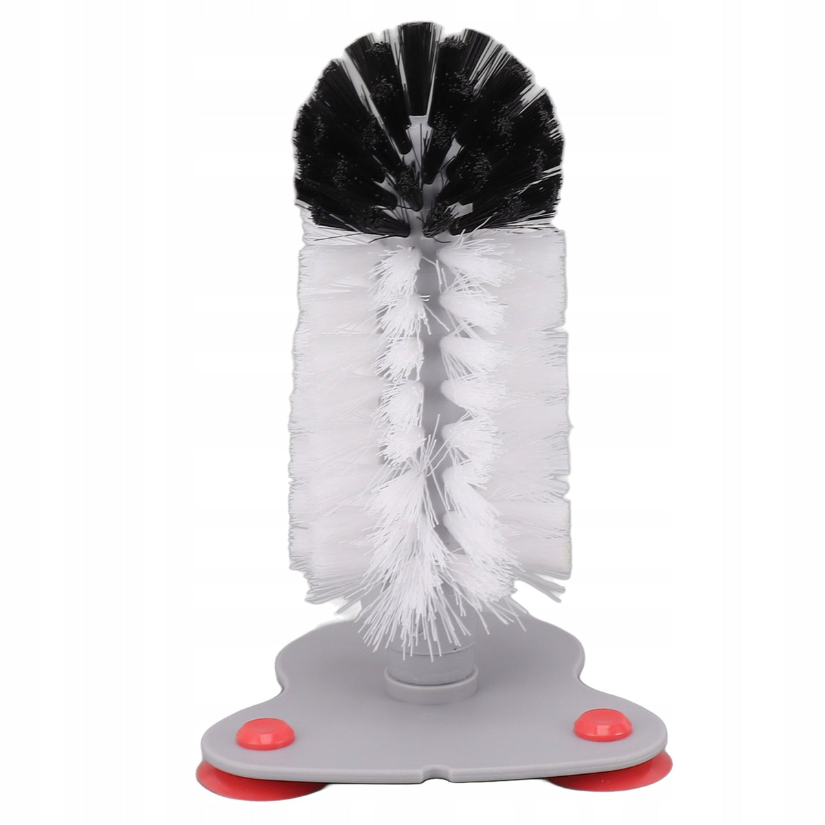 Glass brush with suction cup, rotating kitchen brush with suction base