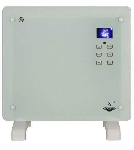 Glass convector heater El Fuego 1000 W white portable wall Manufacturer code 4250373249711