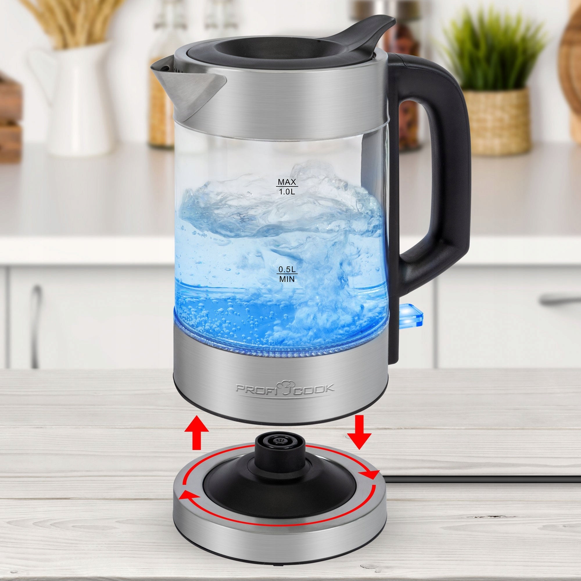 Glass electric kettle 1.0 L ProfiCook PC-WKS 1229 G Brand Profi Cook