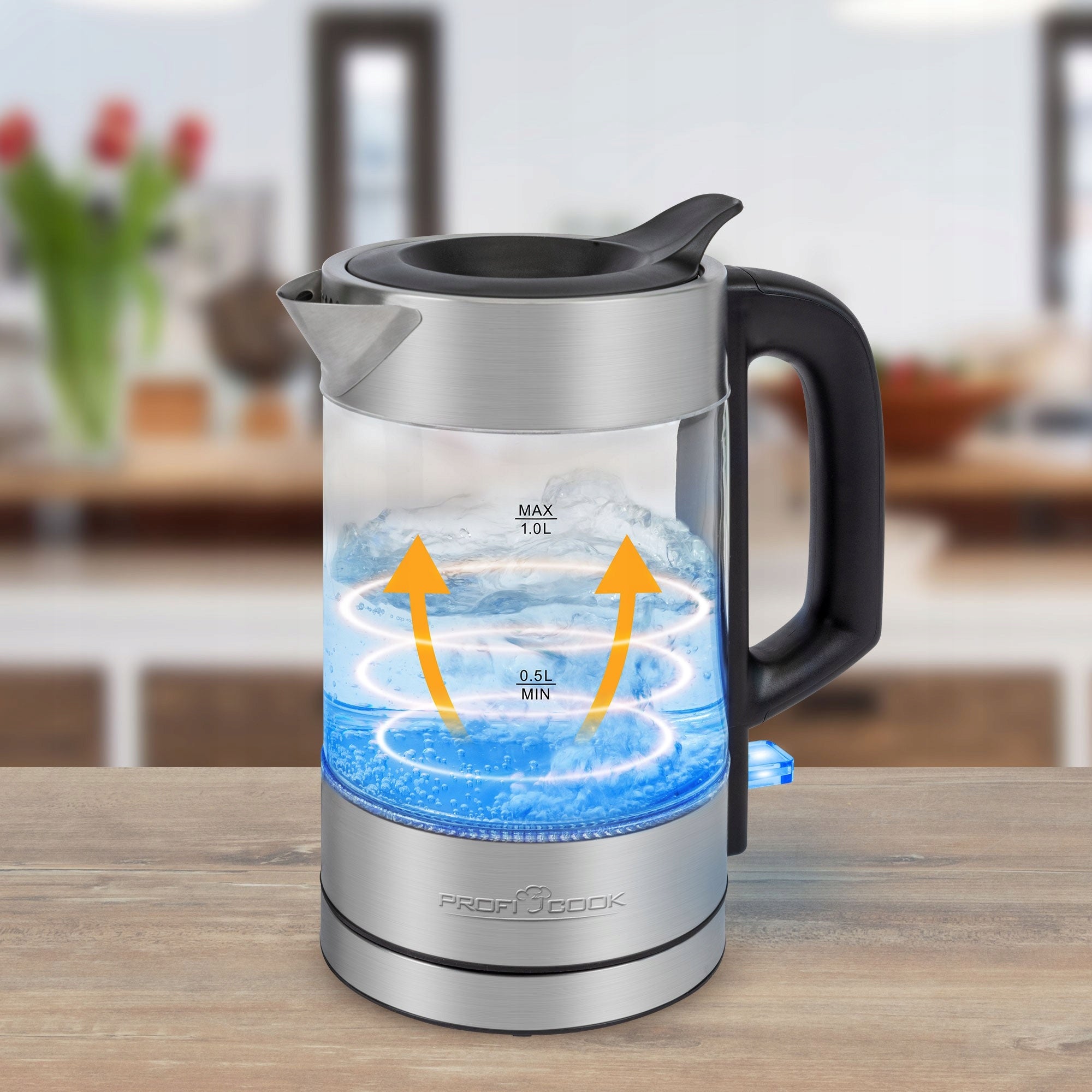 Glass electric kettle 1.0 L ProfiCook PC-WKS 1229 G Model PC-WKS 1229