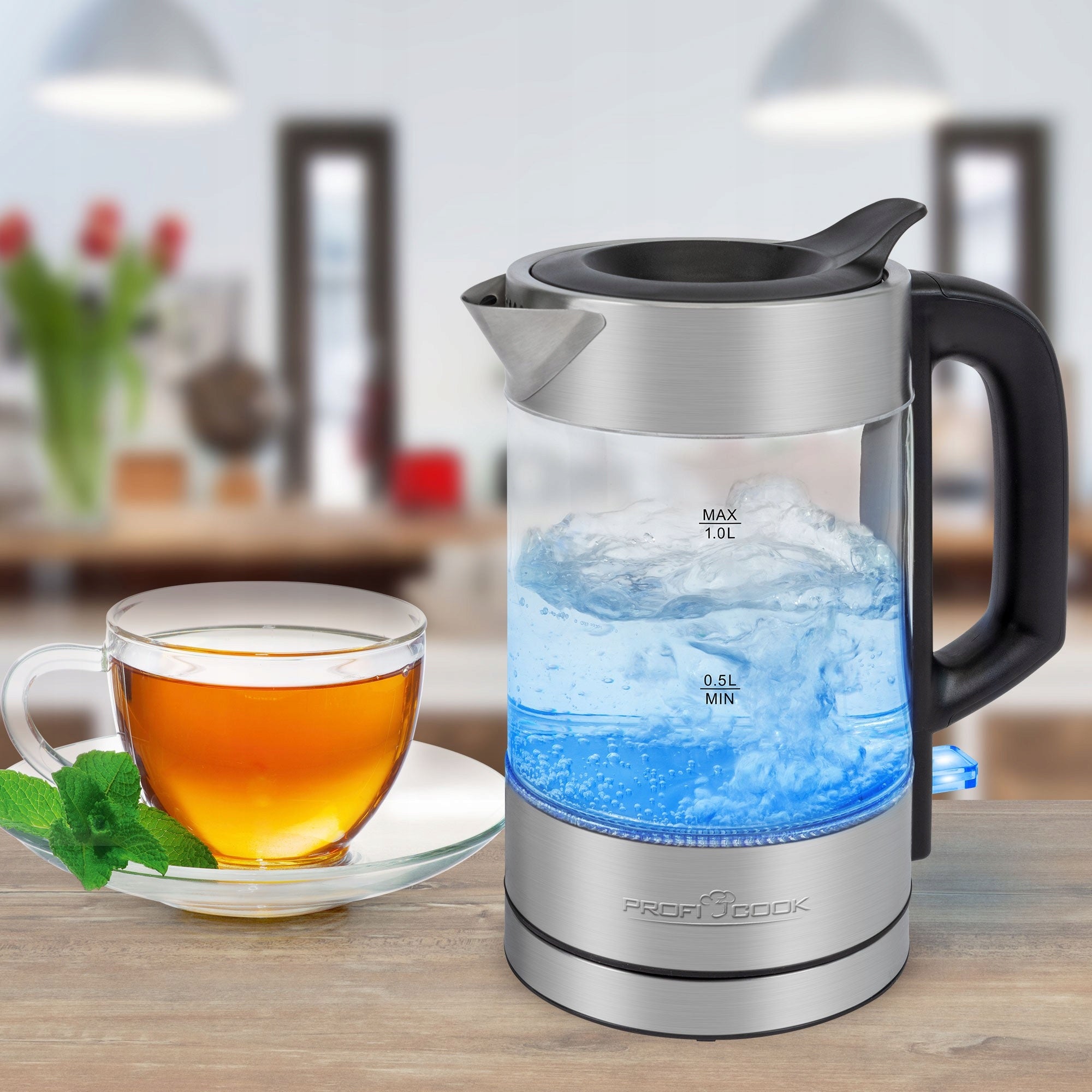 Glass electric kettle 1.0 L ProfiCook PC-WKS 1229 G Power 1600 W