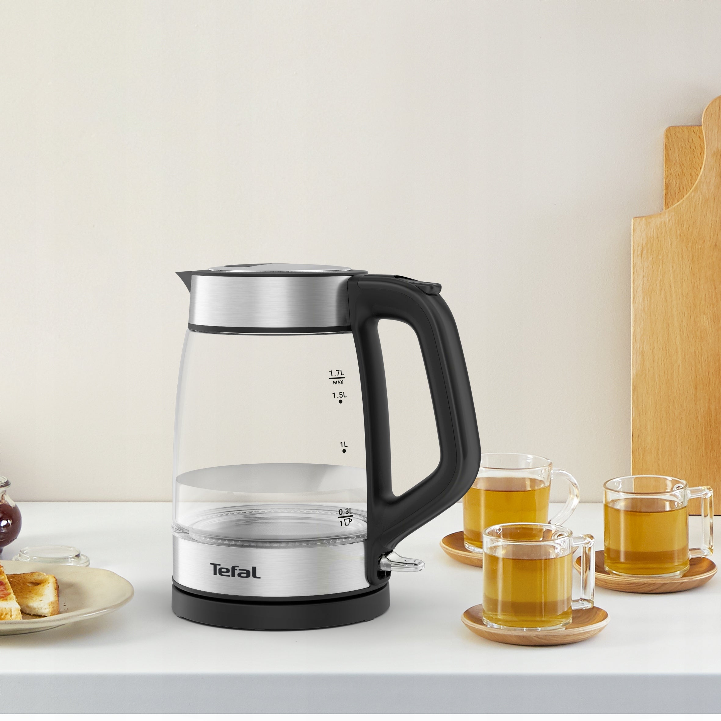 Glass electric kettle TEFAL KI605830 2200W steel Model KI605830
