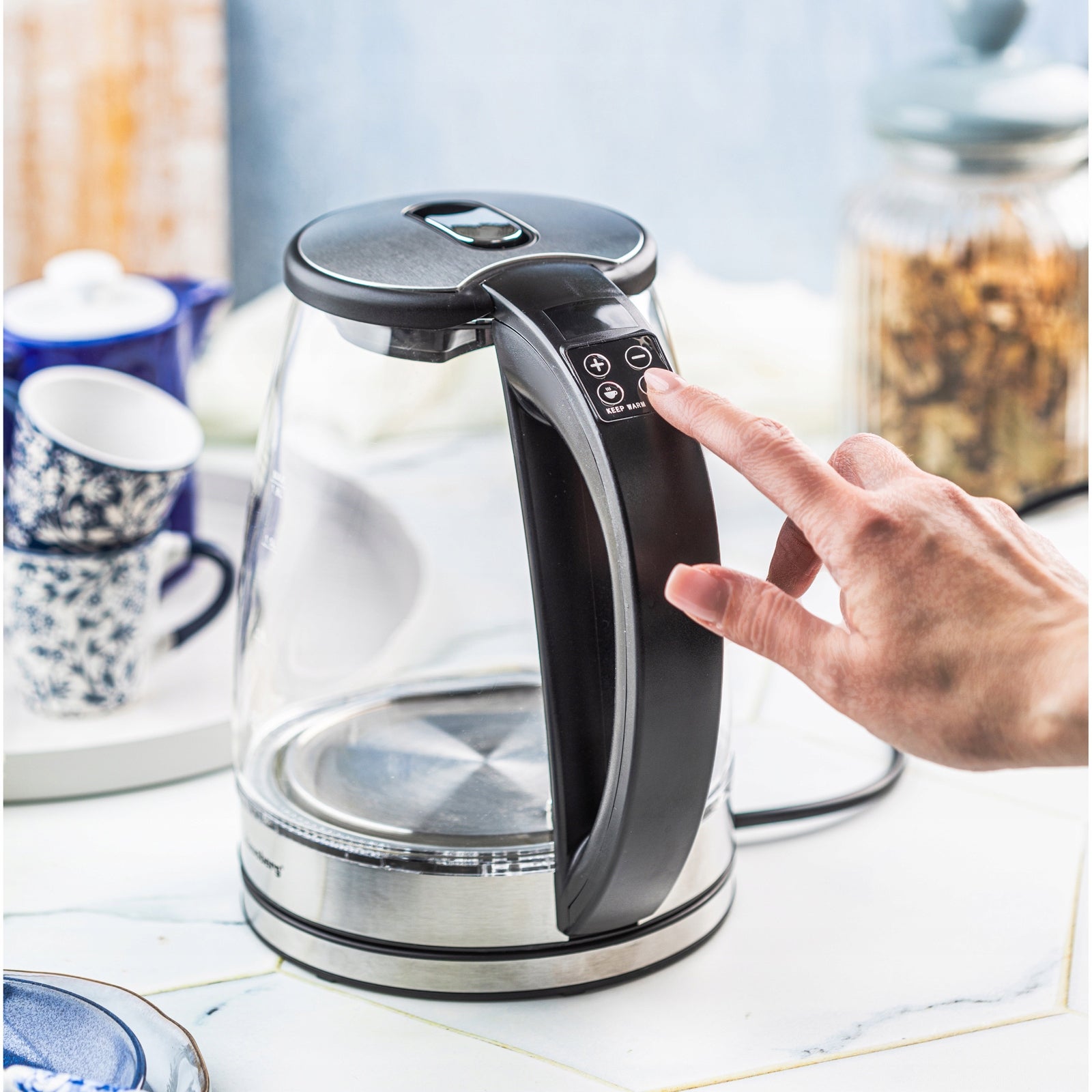 Glass electric kettle Temperature control Klausberg KB-7887 1.8L LED LCD Power 2200 W