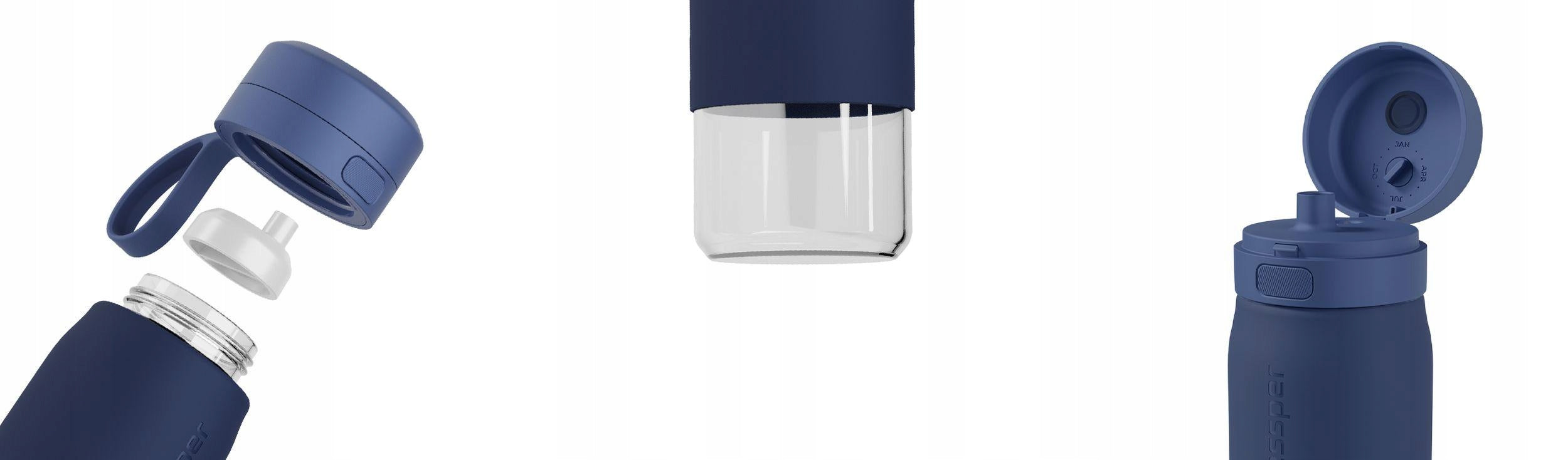 Glass filter bottle Wessper B2 Actitex water bottle 700ml +5x filter Packaging status original