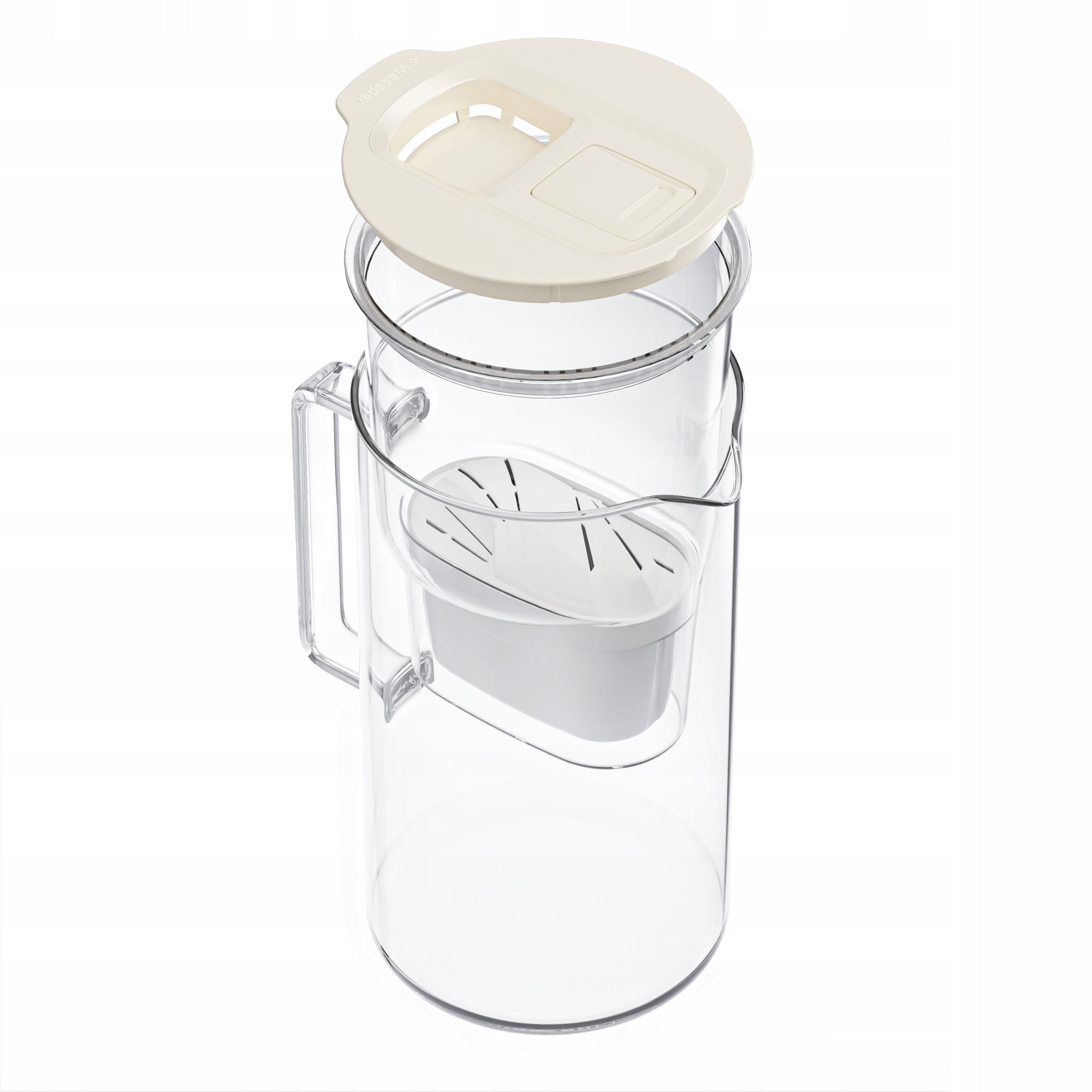Glass filter jug 2L Wessper WES208-FF-BG MINI + filter indicator Dominant color beige
