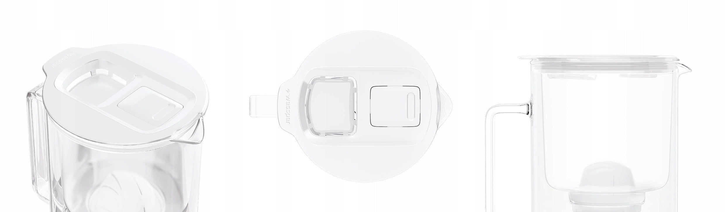 Glass filter jug 2L Wessper WES209-FF-WH MINI + LED filter Manufacturer code WES209-FF-WH