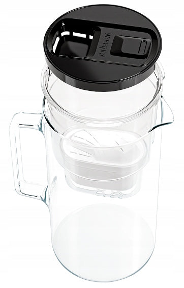 Glass filter jug 3l WESSPER BLACK WITH LED COUNTER + CARTRIDGE Manufacturer code WES201-FF-BK