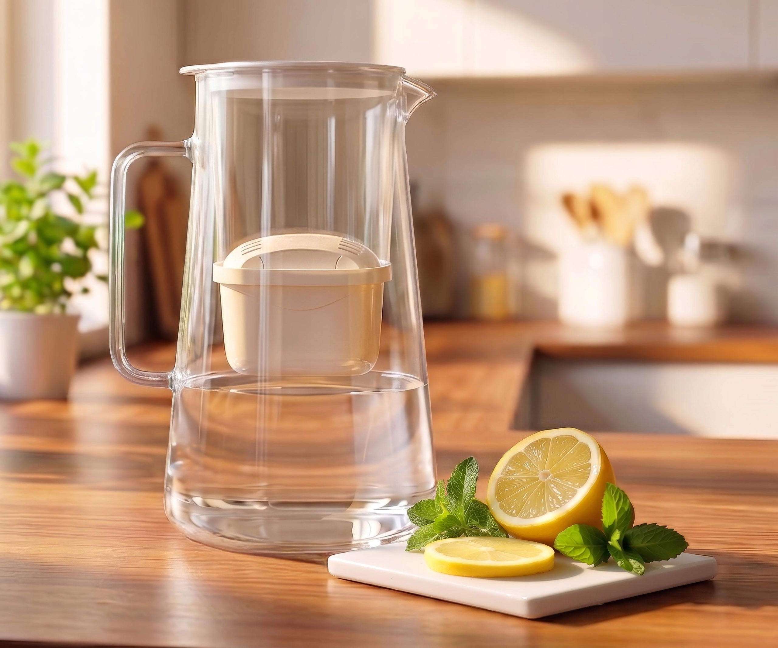 Glass filter jug AquaFloow MaxiGlass 3l white + 3x filter Packaging status original