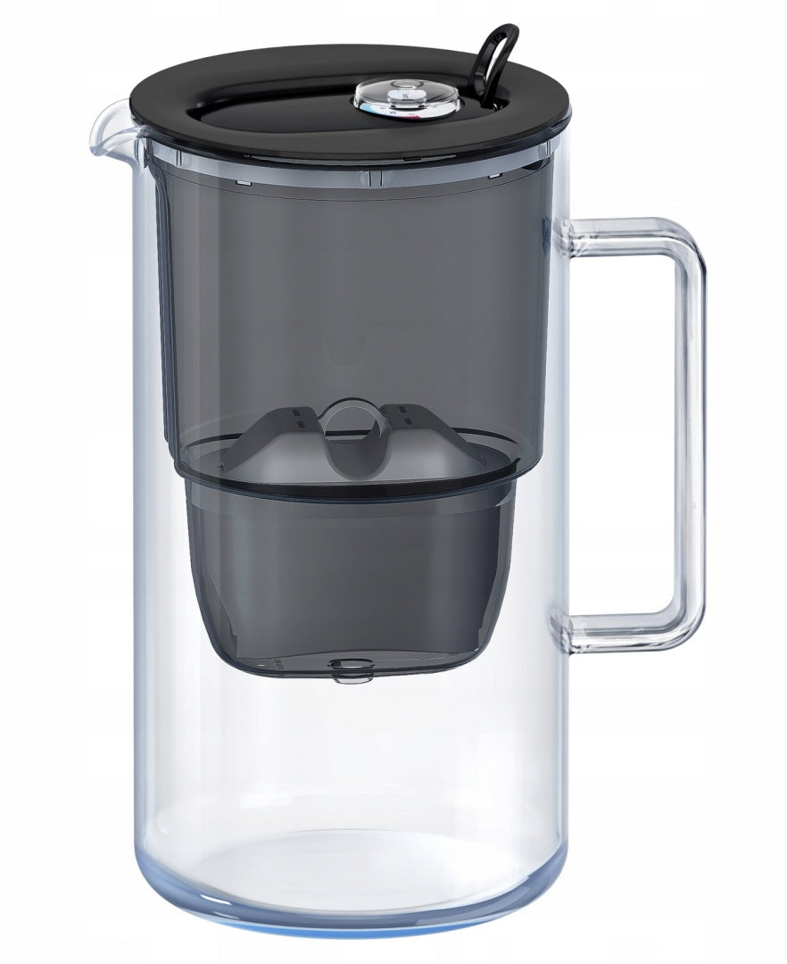 Glass filter jug Aquaphor Glass 2,5l +4 Maxfor+, BLACK Packaging status original