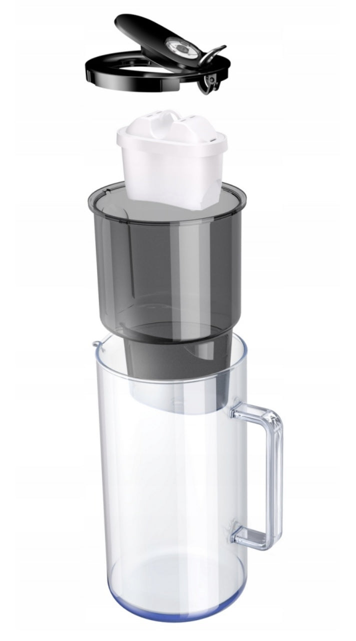 Glass filter jug Aquaphor Glass 2,5l BLACK + 2 Maxfor+ Manufacturer code 5906583263908