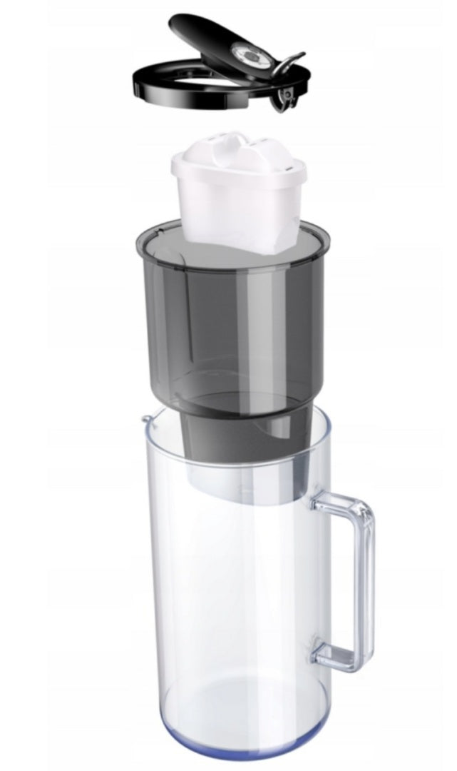 Glass filter jug Aquaphor Glass 2,5l BLACK + 5 Maxfor+ MG Brand Aquaphor