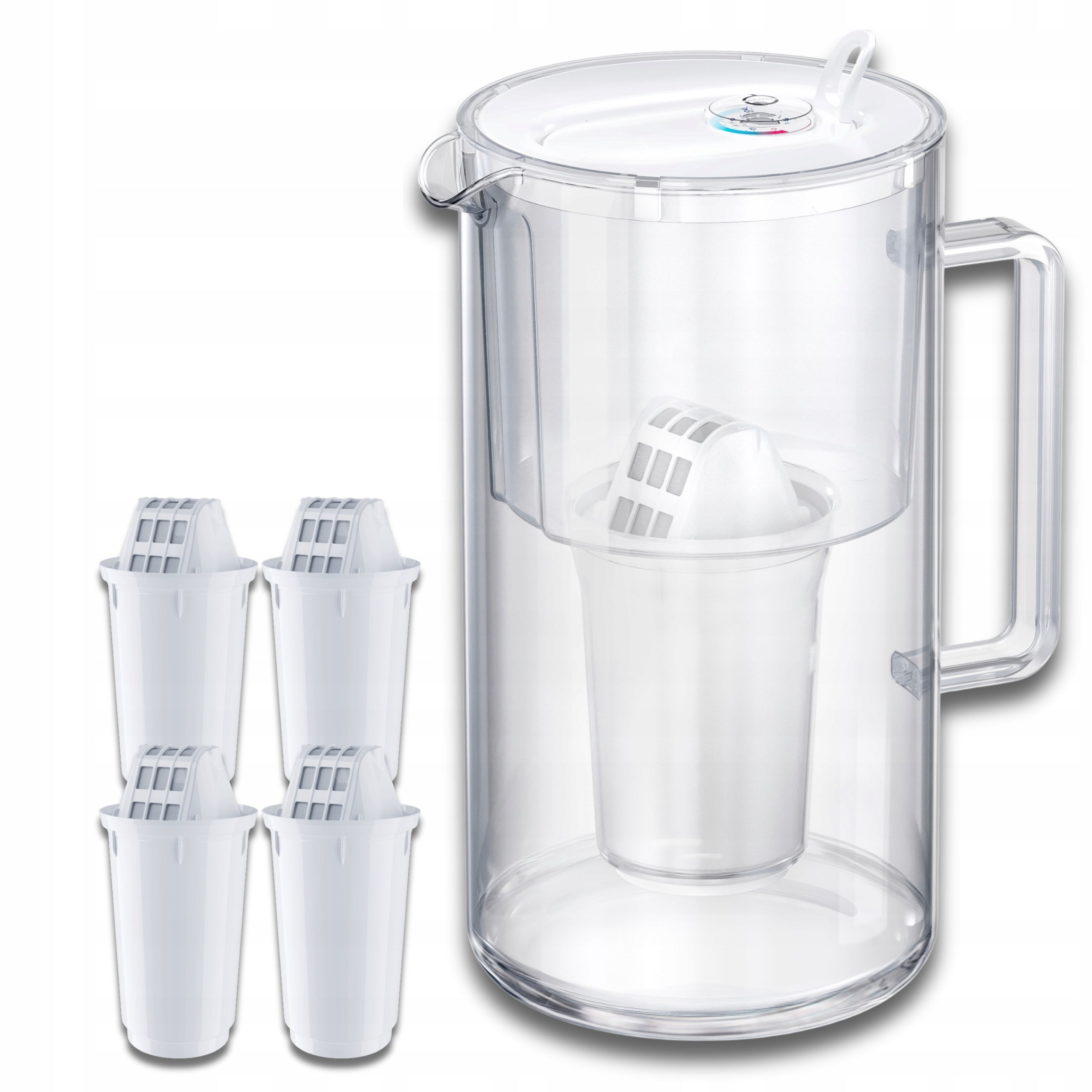Glass filter jug Aquaphor Nord 2,5l + 4 cartridges A5 (350L), white
