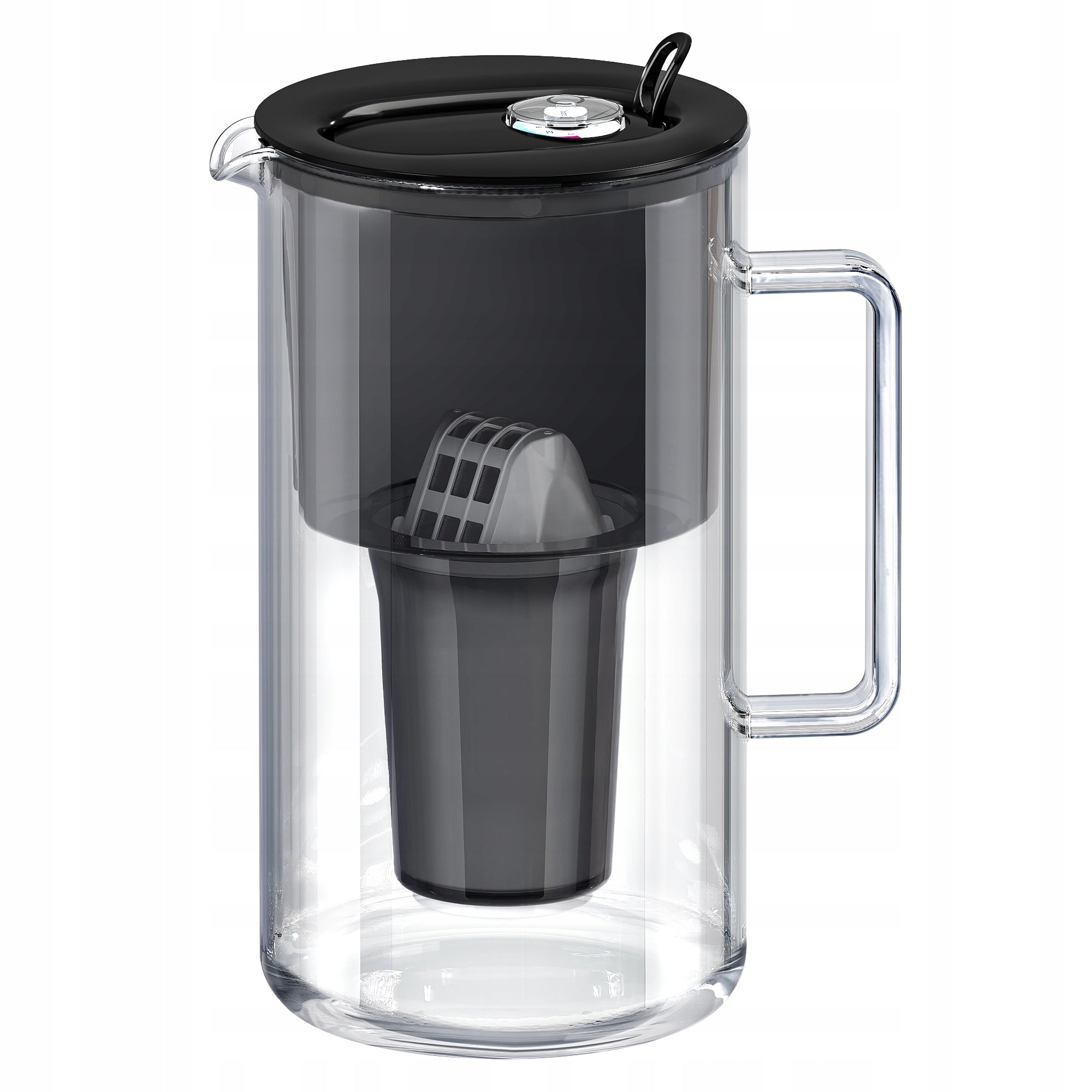 Glass filter jug Aquaphor Nord 2,5l with 5 cartridges A5 350l, black Packaging status original