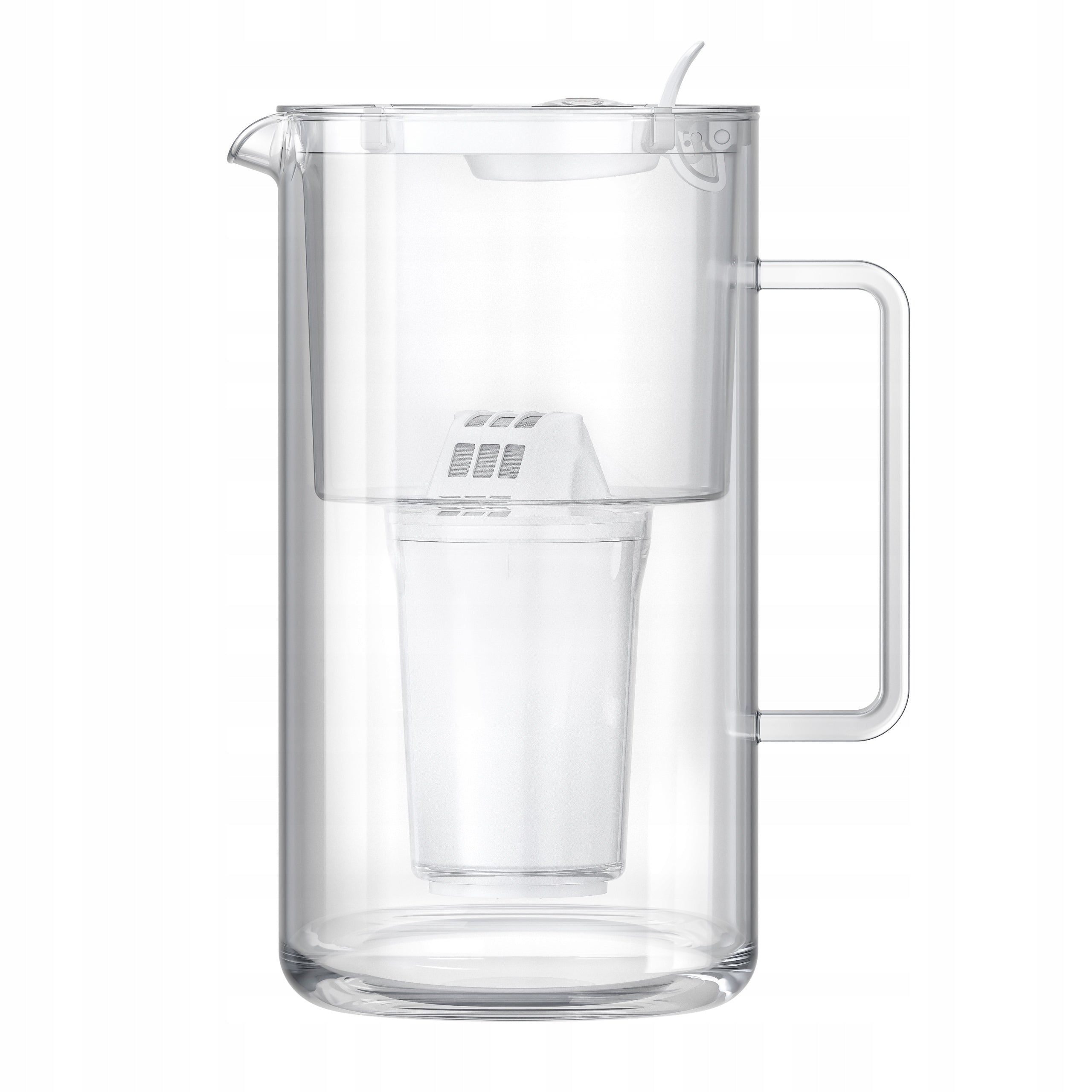 Glass filter jug Aquaphor Nord 2,5l with cartridge A5 (350l), white Product height 30 cm
