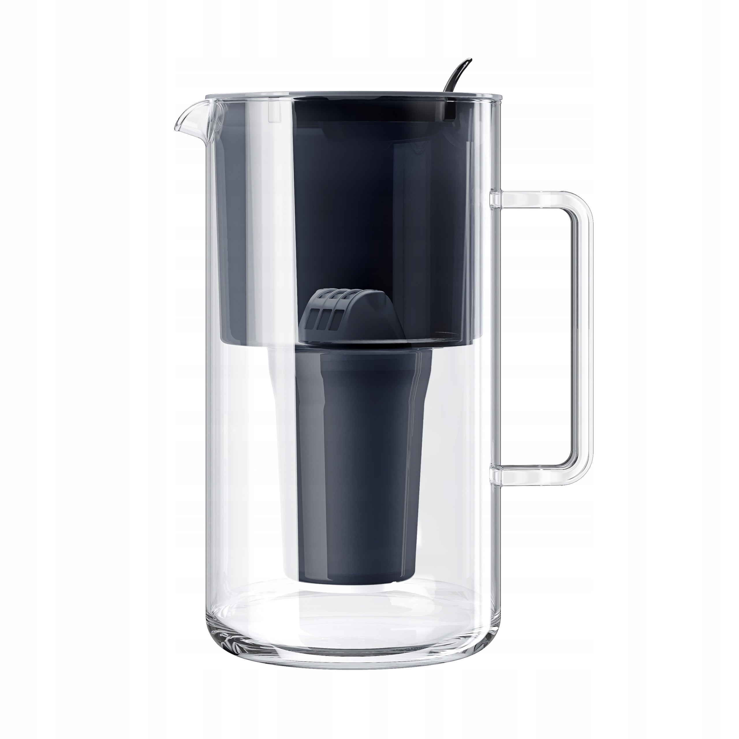 Glass filter jug Aquaphor Nord 2,5l with cartridge A5H (350l), black Product height 30 cm