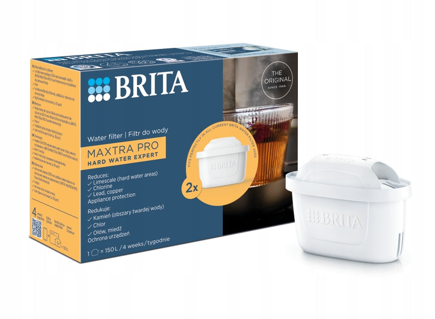 Glass filter jug BRITA + Pure Performance cartridge and 2x Hard Water Brand Brita