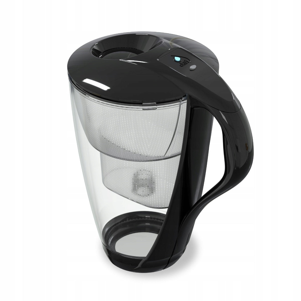 Glass filter jug Dafi CRYSTAL LED black 12 Unimax cartridges Manufacturer code D.FO.DAFI.SZKLANY.LED.UM.CZARNY.P-12