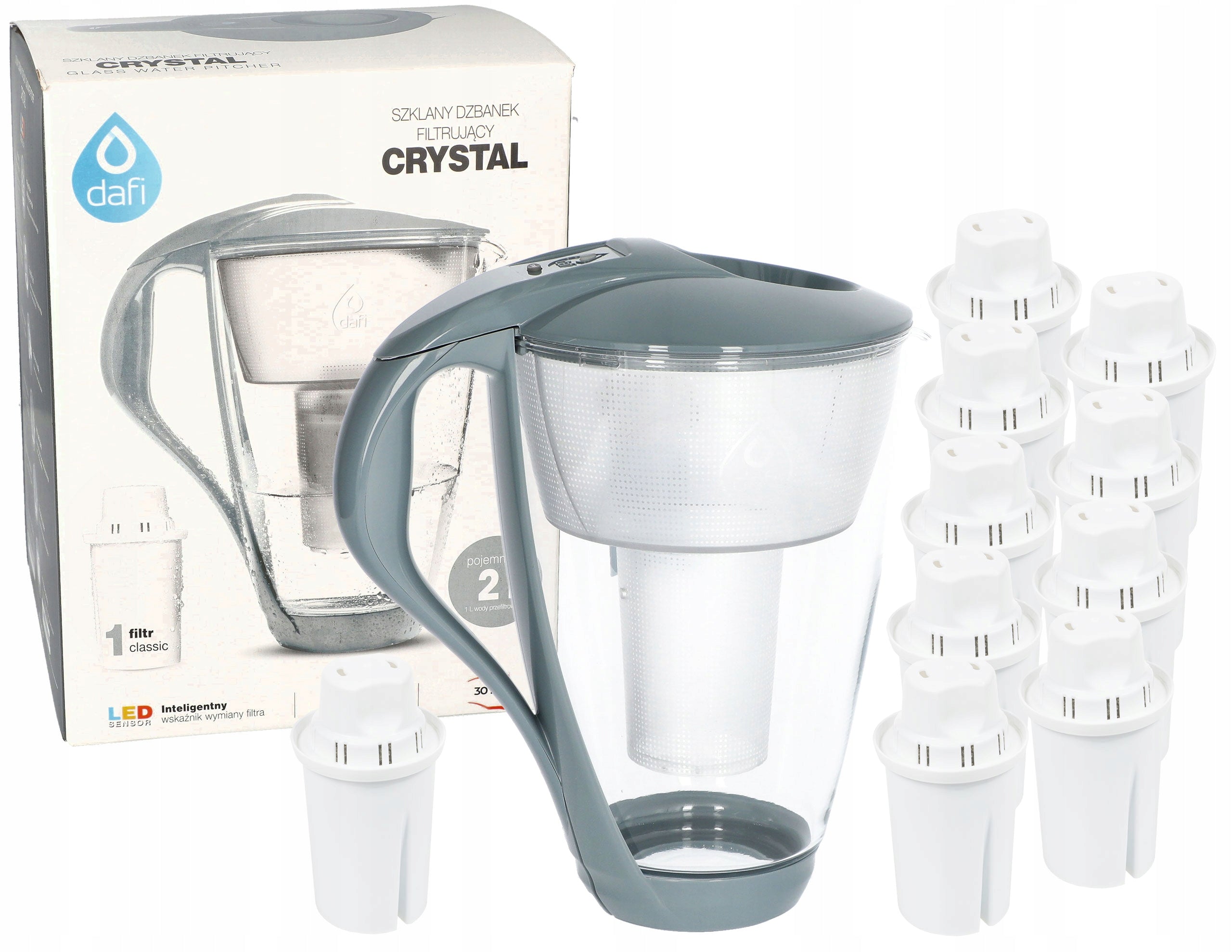 Glass filter jug Dafi Crystal + 10 FILTER