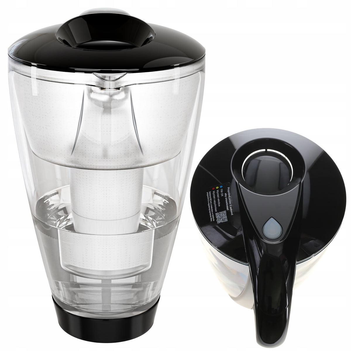Glass filter jug Dafi Crystal 2l with LED counter + 12x Cartridge Manufacturer code ZESTAW.SZKLANY.LED.CL+12W.GRAF.P