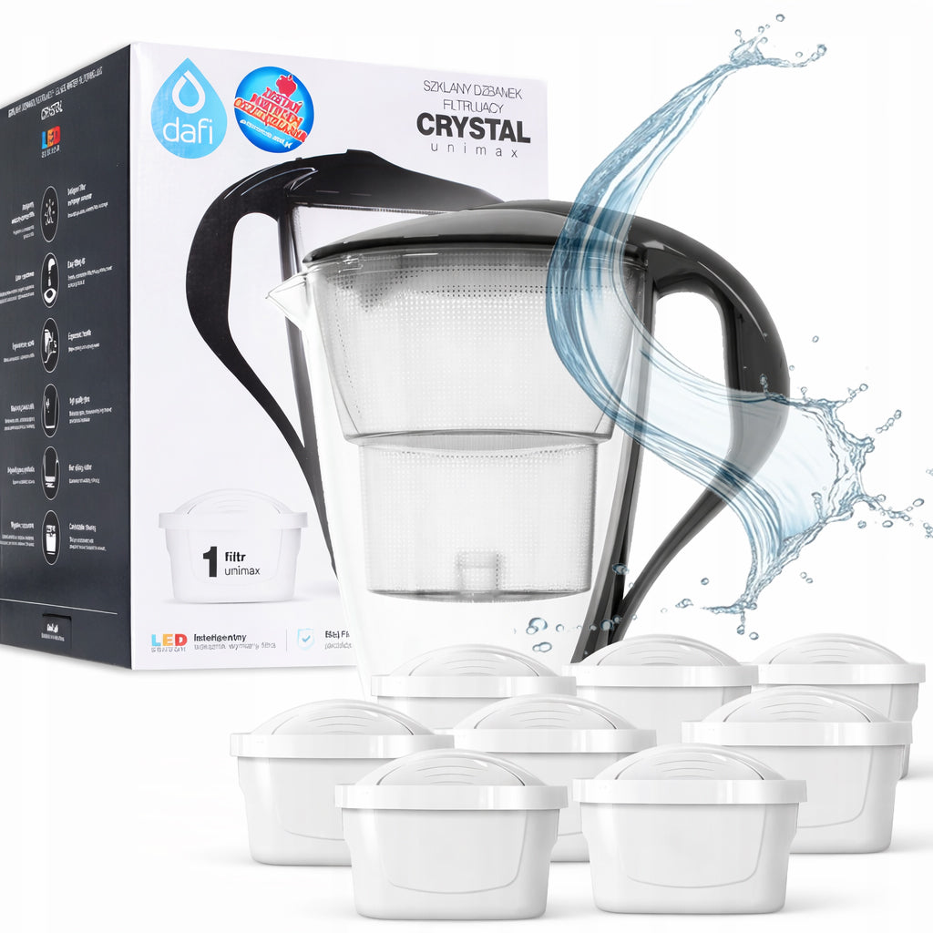 Glass filter jug Dafi Crystal LED black 8 Unimax cartridges