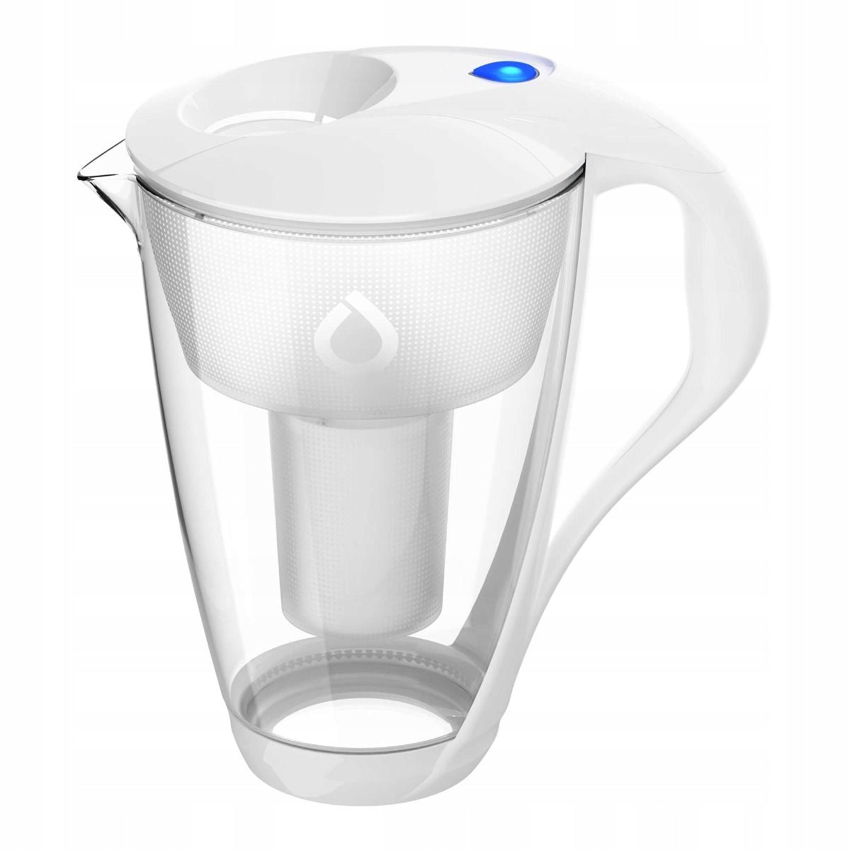 Glass filter jug Dafi Crystal LED white + 1 Classic filter Manufacturer code D.FO.DAFI.SZKLANY.LED.BIA.P