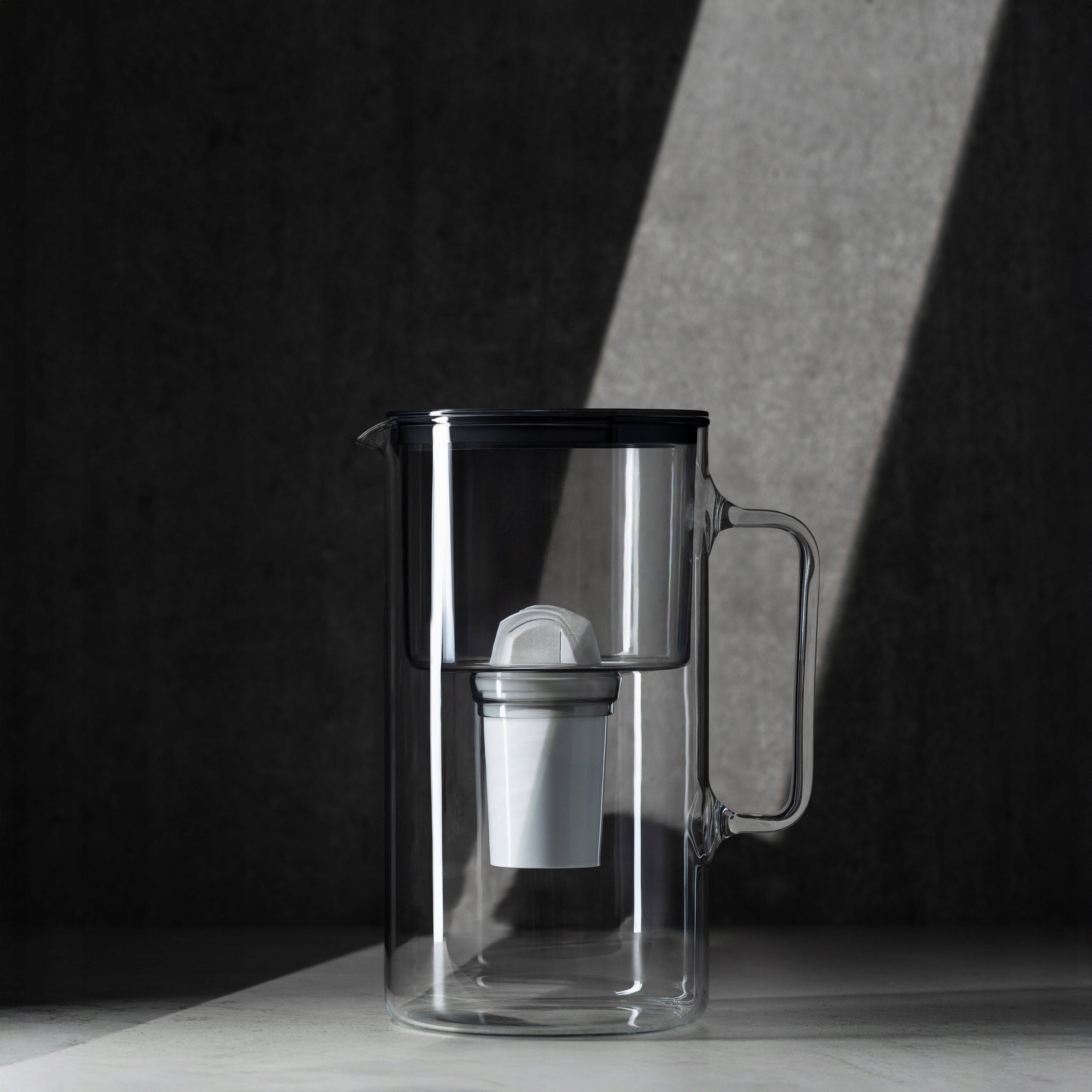 Glass filter jug Wessper 3l D2 BOROSILICATE black + 1x filter Packaging status original