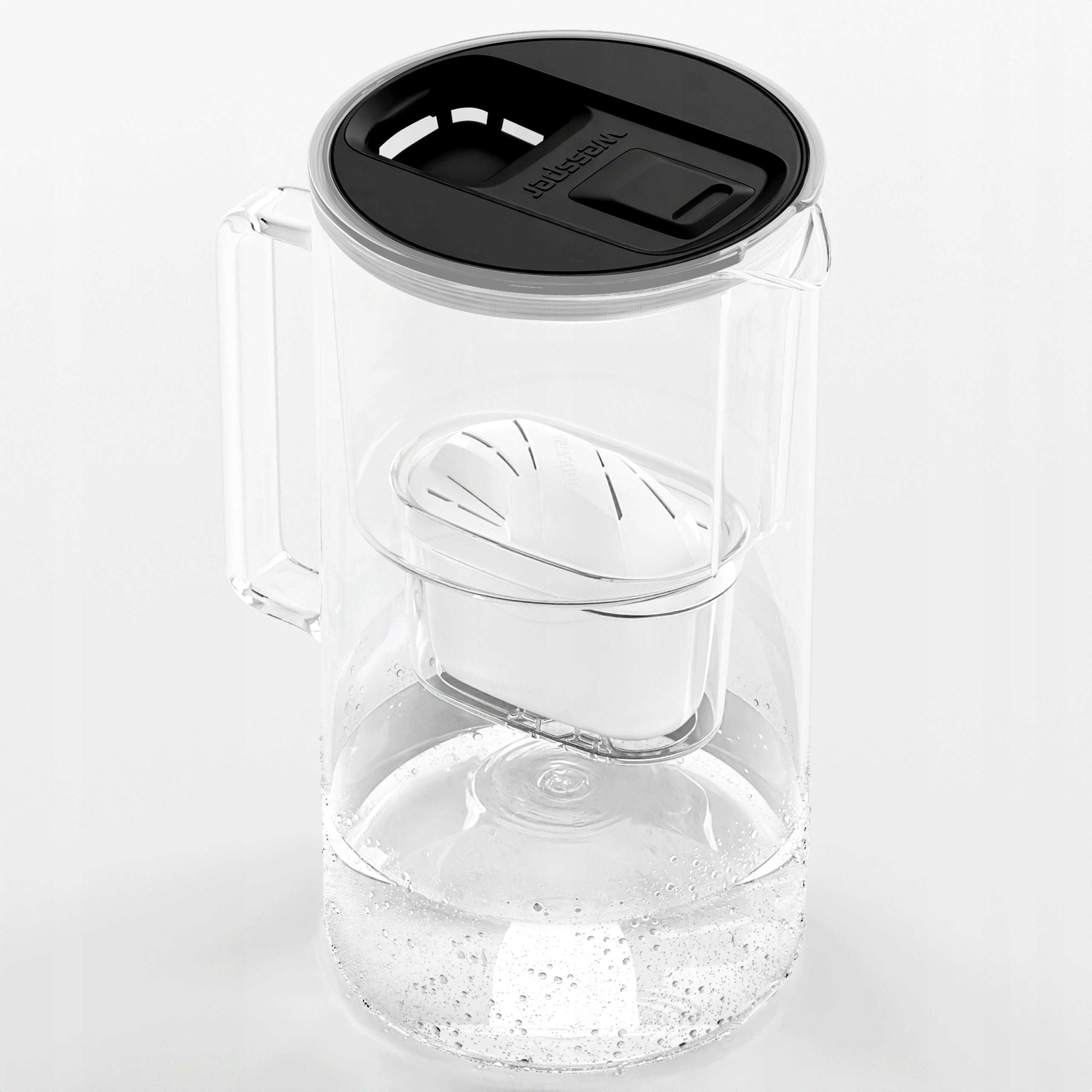 Glass filter jug Wessper D2 BOROSILICATE 3l futureflow +10x filter Manufacturer code WES201-FF-BK_9_FL01