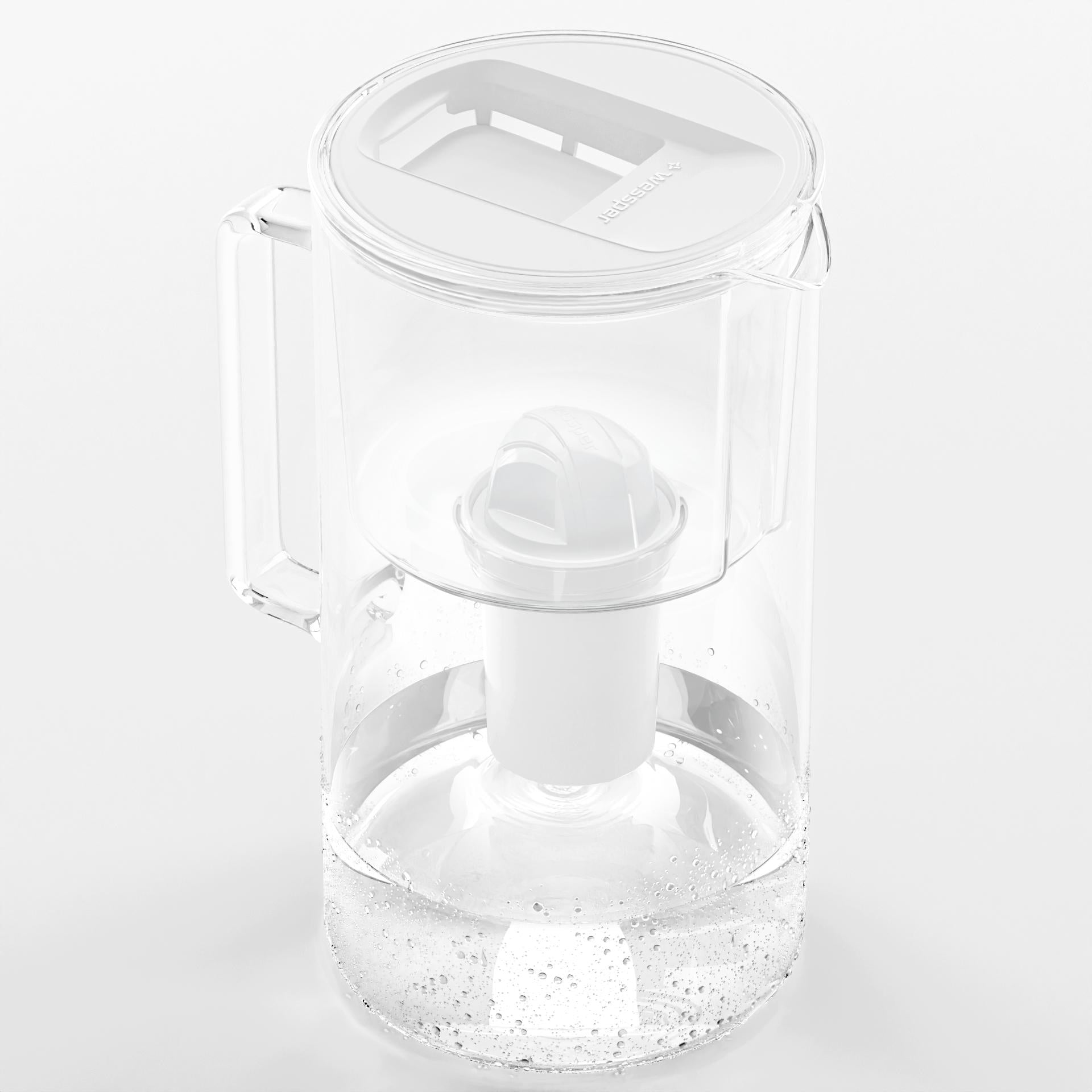 Glass filter jug Wessper D2 BOROSILICATE 3l white + 1x filter Manufacturer code WES202-WH