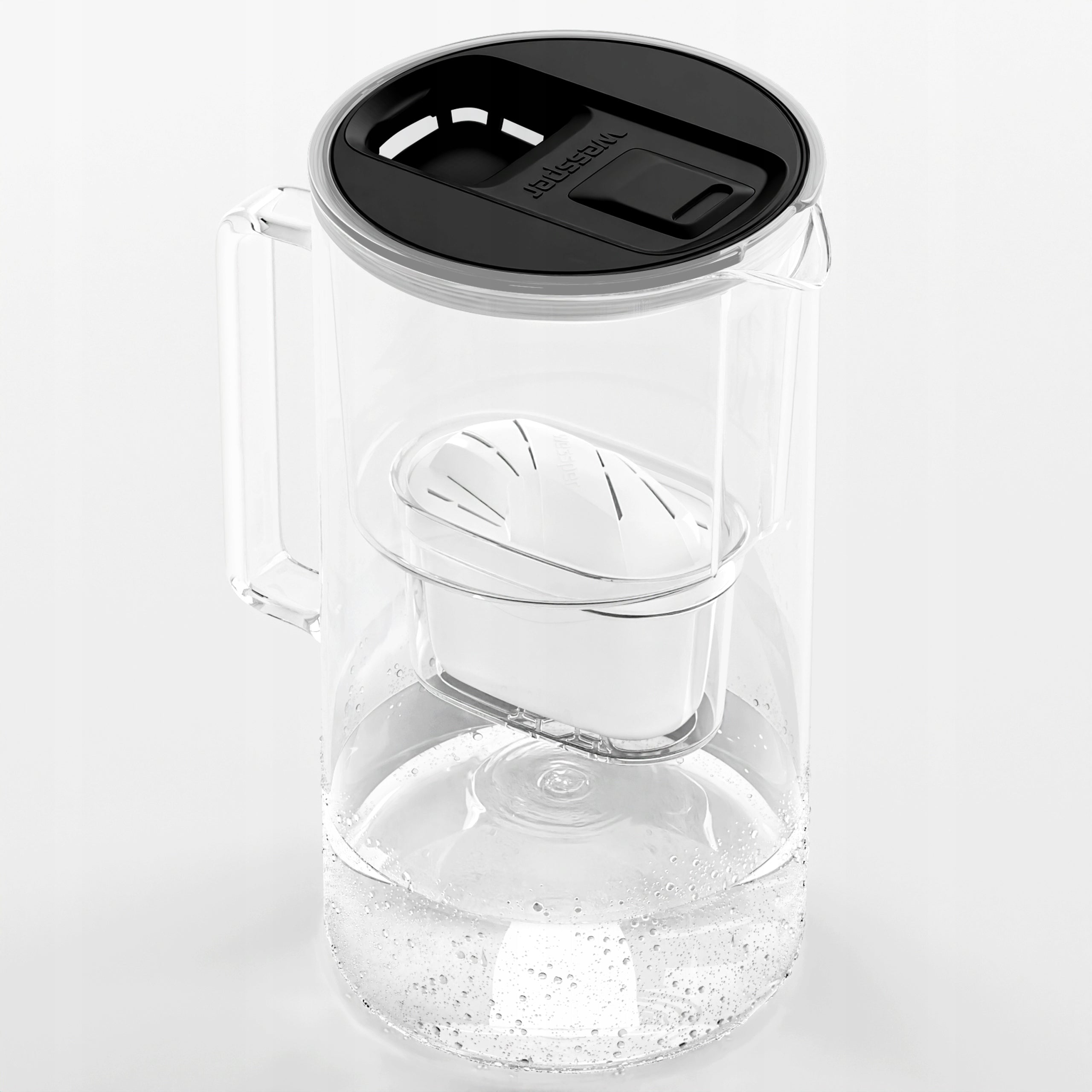 Glass filter jug Wessper D2 BOROSILICATE FF 3l LED + 10x filter Manufacturer code WES201-FF-BK_9_FL01